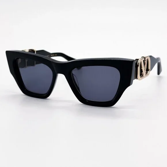 NEW VALENTINO SUNGLASSES VLS-166A BLACK WOMEN CAT EYE 